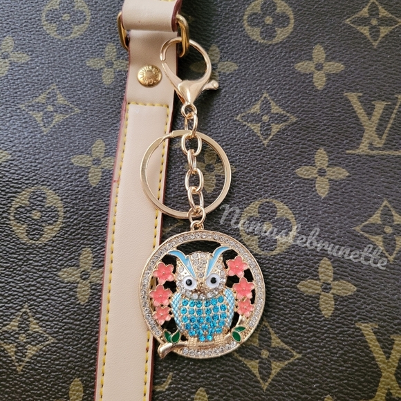 2/$20 Boho Owl Crystal Rhinestone Keychain Bag Charm - Picture 6 of 11